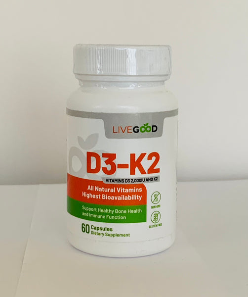 Vitamin D3-K2 2000 Bones and heart support (60 caps)